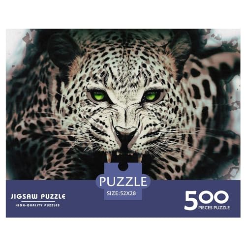 Leoparden-Puzzle für Erwachsene, 500 Teile, Spielzeug, Familien-Puzzlespiele, Geburtstagsgeschenke, Puzzle für Jungen und Mädchen, 500 Teile (52 x 38 cm) von BREAUX