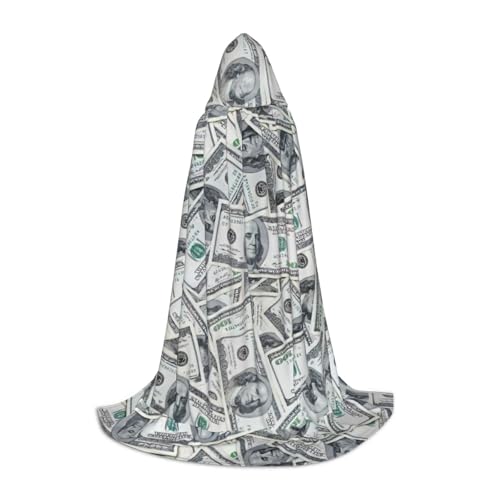 Lustiger Dollar Money Print Herren und Damen Kapuzenumhang Umhang - Stilvoller und vielseitiger Kapuzenponcho für alle Jahreszeiten von BREAUX