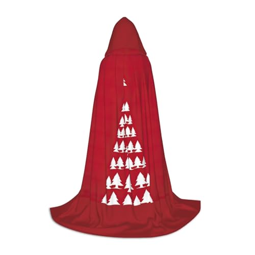 Merry Christmas Birke Tree Print Herren und Damen Kapuzenumhang Umhang - Stilvoller und vielseitiger Kapuzenponcho für alle Jahreszeiten von BREAUX