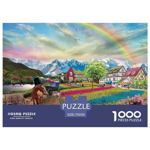 Mountain View Holzpuzzle für Erwachsene, 1000 Teile, rechteckiges Puzzle, Geschenke für Erwachsene, Spiel, 1000 Teile (75 x 50 cm) von BREAUX