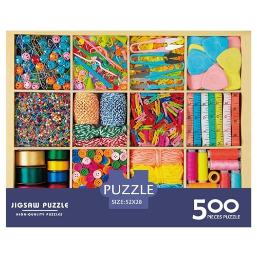 Needlework Gifts 500-teiliges Puzzle für Erwachsene – Holzpuzzles – Entspannungspuzzlespiele – Denksport-Puzzle 500 Teile (52 x 38 cm) von BREAUX
