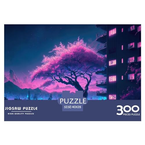 Neon-Landschaftspuzzle, 300 Teile, kreatives rechteckiges großes Familienpuzzlespiel, Kunstwerk für Erwachsene, 300 Teile (40 x 28 cm) von BREAUX