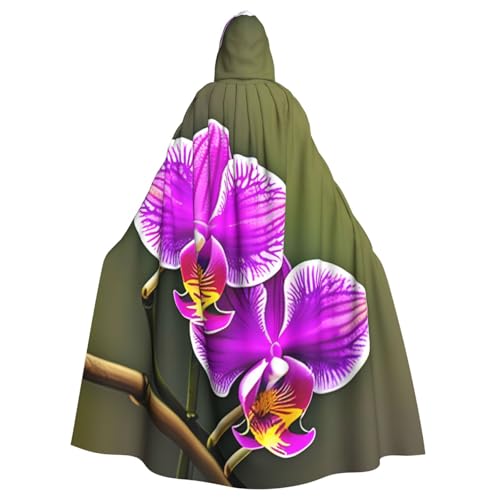 Orchideen-Blumendruck, Uni, Erwachsene, Kapuzenumhang mit Fliege, übergroßes Halloween-Kostüm, Umhang, Rollenspiel Orchideen-Blumendruck, Uni, Erwachsene, Kapuzenumhang mit Fliege, übergroßes Halloween-Kostüm, Umhang, Rollenspiel von BREAUX