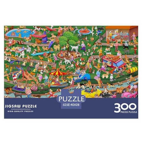 Puzzle 300 Teile für Erwachsene, The Dog Park, Holzbrett-Puzzle, Familiendekoration, 300 Teile (40 x 28 cm) von BREAUX