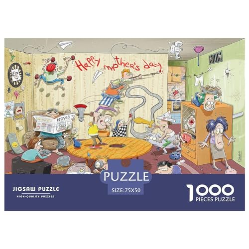 Puzzle für Erwachsene, 1000 Teile, Chaos am Muttertag, kreatives rechteckiges Puzzle, Dekomprimierungsspiel, 1000 Teile (75 x 50 cm) von BREAUX