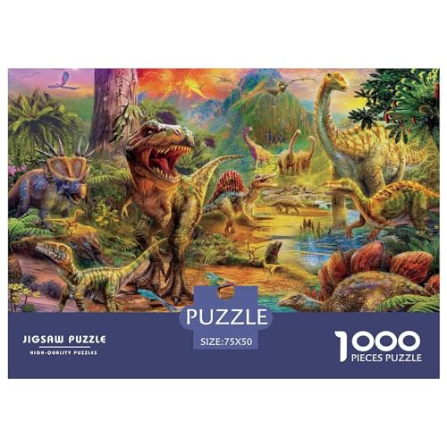 Puzzle für Erwachsene, 1000 Teile, Dinosaurier-Königreich, kreatives rechteckiges Puzzle, Dekomprimierungsspiel, 1000 Teile (75 x 50 cm) von BREAUX