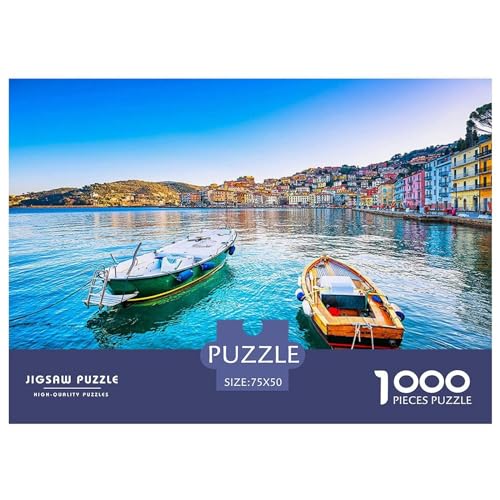 Puzzle für Erwachsene, 1000 Teile, europäische Stadt, Seehafen, kreatives rechteckiges Puzzle, Dekompressionsspiel, 1000 Teile (75 x 50 cm) von BREAUX