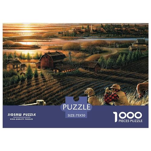Puzzle für Erwachsene, 1000 Teile, ländliche Landschaft, kreatives rechteckiges Puzzle, Dekomprimierungsspiel, 1000 Teile (75 x 50 cm) von BREAUX
