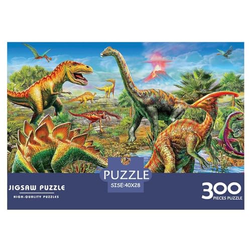 Puzzle für Erwachsene, 300 Teile, Dinosaurier-Welt-Puzzle, kreatives rechteckiges Puzzle, Dekomprimierungsspiel, 300 Teile (40 x 28 cm) von BREAUX