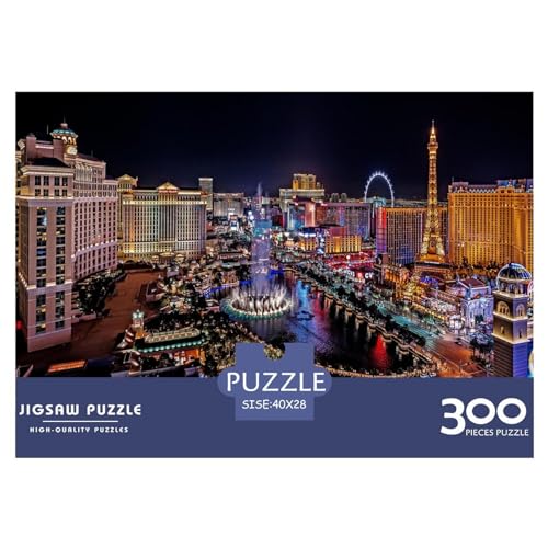 Puzzle für Erwachsene, 300 Teile, Las Vegas-Puzzle, kreatives rechteckiges Puzzle, Dekompressionsspiel, 300 Teile (40 x 28 cm) von BREAUX