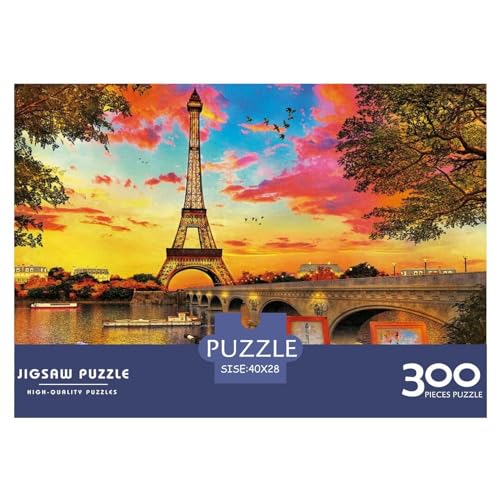 Puzzle für Erwachsene, 300 Teile, Sonnenuntergang in Paris, kreatives rechteckiges Puzzle, Dekompressionsspiel, 300 Teile (40 x 28 cm) von BREAUX