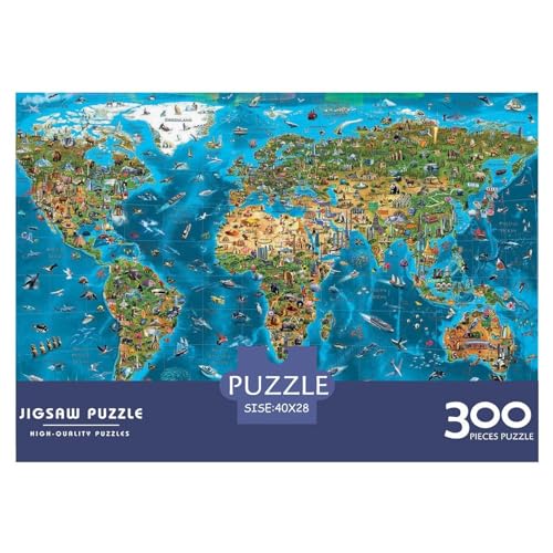 Puzzle für Erwachsene, 300 Teile, Wunder der Welt, kreatives rechteckiges Puzzle, Dekomprimierungsspiel, 300 Teile (40 x 28 cm) von BREAUX