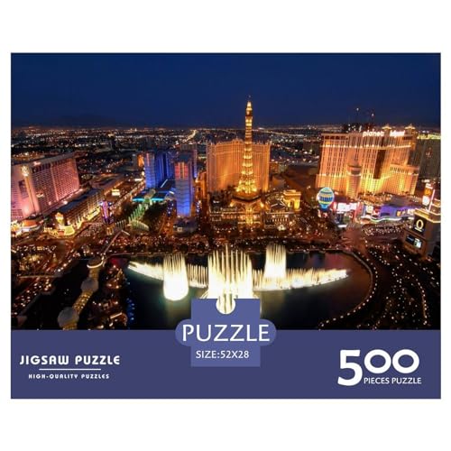 Puzzle für Erwachsene, 500 Teile, Las Vegas-Puzzle, kreatives rechteckiges Puzzle, Dekompressionsspiel, 500 Teile (52 x 38 cm) von BREAUX