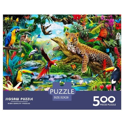 Puzzle für Erwachsene, 500 Teile, Tierreich-Puzzle, kreatives rechteckiges Puzzle, Dekomprimierungsspiel, 500 Teile (52 x 38 cm) von BREAUX