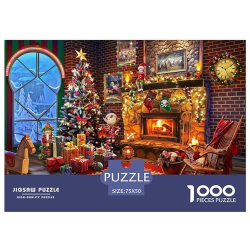 Puzzle für Erwachsene, Kamin, 1000 Teile, Holzpuzzle für Kinder ab 12 Jahren, anspruchsvolles Spiel, 1000 Teile (75 x 50 cm) von BREAUX