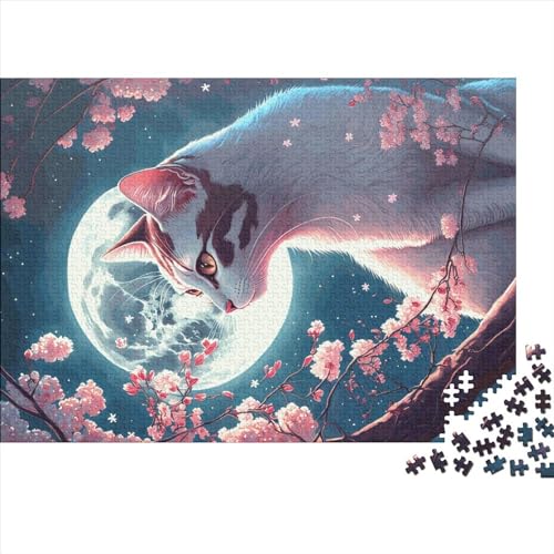 Puzzle für Erwachsene, große Teile, Katze, Japanisches Puzzle, kreatives rechteckiges Puzzle, Dekomprimierungsspiel, 1000 Stück (75 x 50 cm) von BREAUX