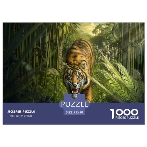 Puzzle für Kinder, Tiger, 1000 Teile, Holzpuzzle für Erwachsene und Kinder, Herausforderungsfamilie, 1000 Teile (75 x 50 cm) von BREAUX
