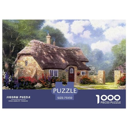 Puzzle für Kinder, schöne Hütte, 1000 Teile, Holzpuzzle für Erwachsene und Kinder, Herausforderungsfamilie, 1000 Teile (75 x 50 cm) von BREAUX