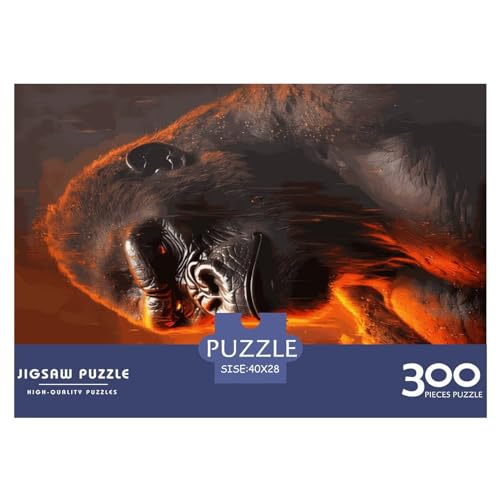 Puzzle in Dark Gorilla-Größe für Erwachsene, kreatives rechteckiges Holzpuzzle, Geschenk für Freunde und Familie, 300 Stück (40 x 28 cm) von BREAUX