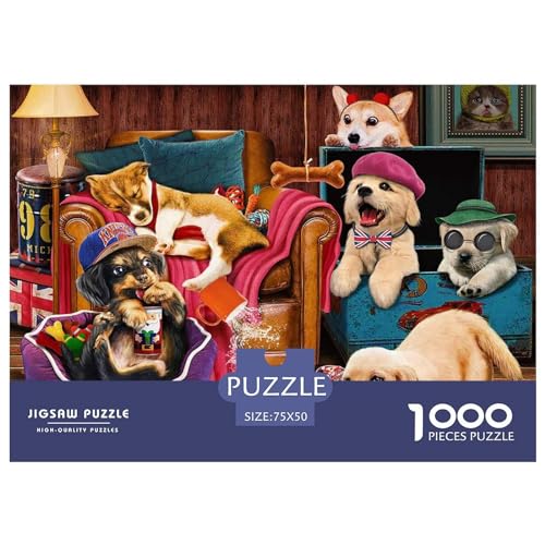 Puzzle mit Welpen-Traumhaus, 1000 Teile, für Erwachsene, Puzzle, Lernspiele, 1000 Teile (75 x 50 cm) von BREAUX