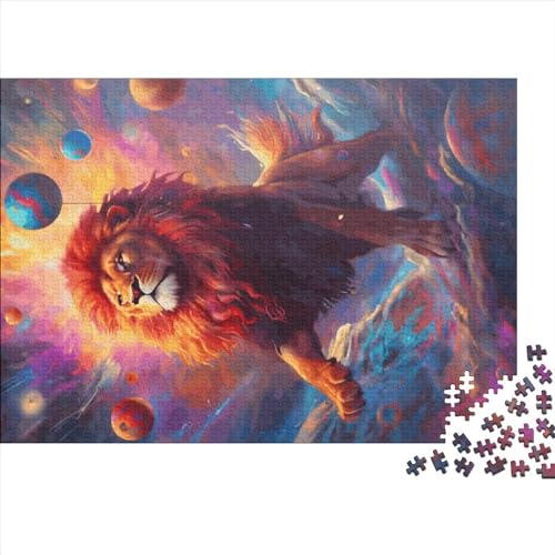 Puzzlegröße: Lustige Löwen-Puzzles für Erwachsene, Holzbrett-Puzzles, herausforderndes Spiel, 1000 Teile (75 x 50 cm) von BREAUX