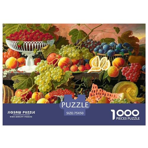Puzzles 1000 Teile für Erwachsene, Obst-Bankett-Puzzle, Holzbrett-Puzzles, Familiendekoration, 1000 Teile (75 x 50 cm) von BREAUX