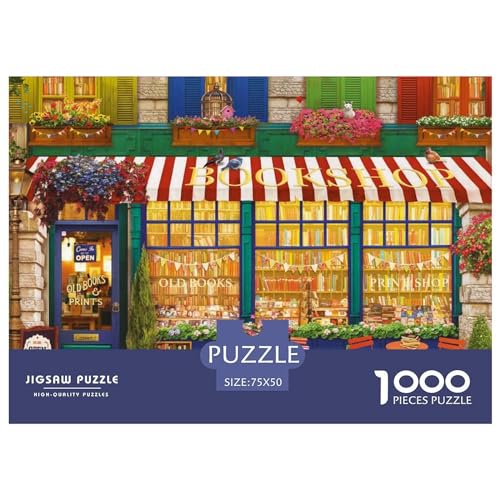 Puzzles 1000 Teile für Erwachsene, Retro-Buchladen-Puzzles für Erwachsene, 1000 Teile (75 x 50 cm) von BREAUX