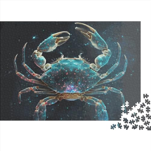 Puzzles Größe Stücke für Erwachsene Krabbe Neon Puzzle Holzbrett Puzzles Familiendekoration 1000 Stück (75x50cm) von BREAUX