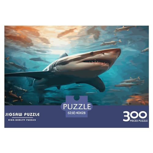 Puzzles Größe Teile für Erwachsene Hai schwimmende Puzzles für Erwachsene 300 Teile (40 x 28 cm) von BREAUX