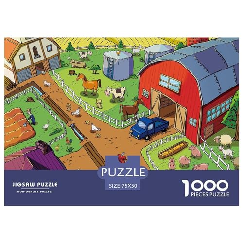 Puzzles für Erwachsene, 1000 Teile, Bauernhof, Bauernhaus-Puzzles, herausforderndes Spiel, Denksportaufgaben, 1000 Teile (75 x 50 cm) von BREAUX