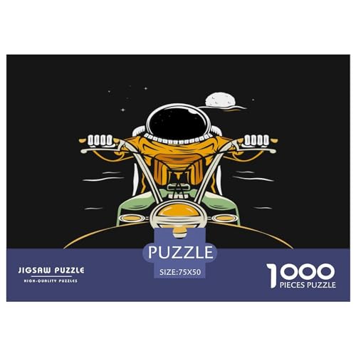 Puzzles für Erwachsene, 1000 Teile, Cartoon-Astronauten-Geschenk, Holzbrett-Puzzles für Erwachsene, lustig, 1000 Teile (75 x 50 cm) von BREAUX