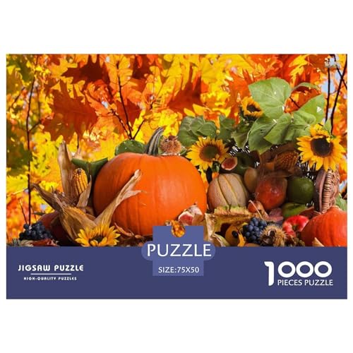 Puzzles für Erwachsene, 1000 Teile, Gemüse-Kürbis-Puzzles, herausforderndes Spiel, Denksportaufgaben, 1000 Teile (75 x 50 cm) von BREAUX