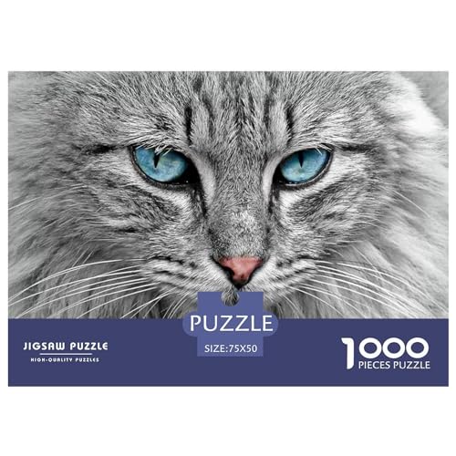 Puzzles für Erwachsene, 1000 Teile, Katzenaugen-Geschenk, Holzbrettpuzzles für Erwachsene, lustig, 1000 Teile (75 x 50 cm) von BREAUX