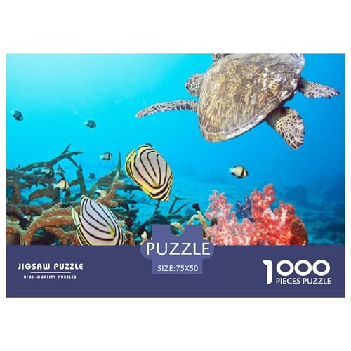 Puzzles für Erwachsene, 1000 Teile, Ozeanwelt, Geschenk, Holzbrettpuzzles für Erwachsene, lustig, 1000 Teile (75 x 50 cm) von BREAUX