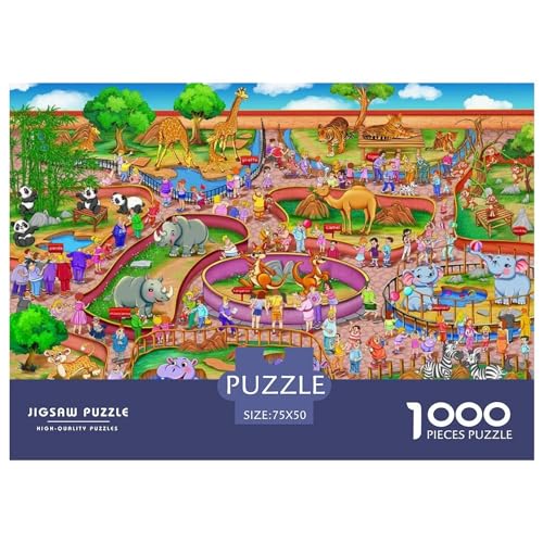 Puzzles für Erwachsene, 1000 Teile, Zoo-Geschenke, Holzbrettpuzzles für Erwachsene, lustig, 1000 Teile (75 x 50 cm) von BREAUX