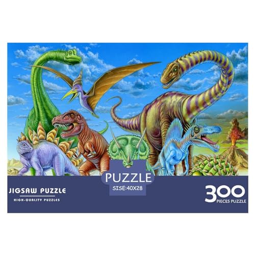 Puzzles für Erwachsene, 300 Teile, Dinosaurierwelt, Geschenk, Holzbrettpuzzles für Erwachsene, lustig, 300 Teile (40 x 28 cm) von BREAUX