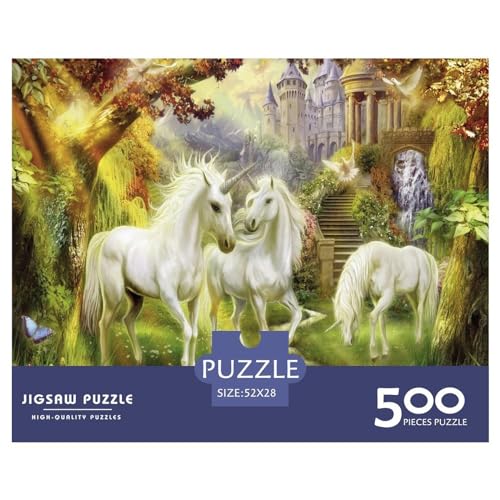 Puzzles für Erwachsene, 500 Teile, Einhorn-Geschenk, Holzbrettpuzzles für Erwachsene, lustig, 500 Teile (52 x 38 cm) von BREAUX
