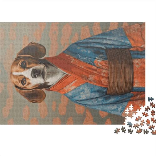 Puzzles für Erwachsene, große Teile, Beagle-Geisha-Puzzle, kreatives rechteckiges Puzzle, Dekomprimierungsspiel, 500 Stück (52 x 38 cm) von BREAUX