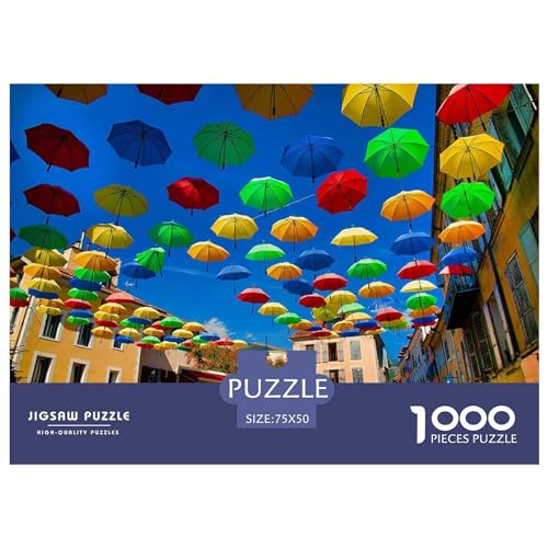 Regenschirme in Frankreich, Puzzle für Erwachsene, 1000 Teile, Spielzeug, Familienpuzzlespiele, Geburtstagsgeschenke, Puzzle für Jungen und Mädchen, 1000 Teile (75 x 50 cm) von BREAUX