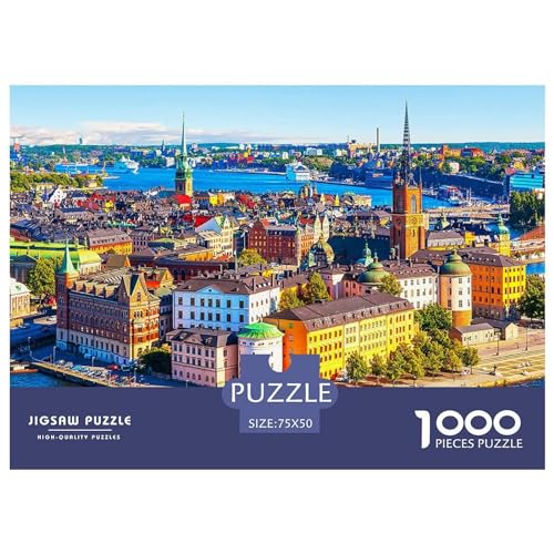 Romantische Stadt-Puzzles, 1000 Teile, für Erwachsene, Puzzle, Lernspiele, 1000 Teile (75 x 50 cm) von BREAUX