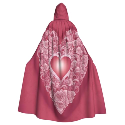 Romantischer Herzaufdruck, Uni, Erwachsene, Kapuzenumhang mit Fliege, übergroßes Halloween-Kostüm, Umhang, Rollenspiel Romantischer Herzaufdruck, Uni, Erwachsene, Kapuzenumhang mit Fliege, übergroßes Halloween-Kostüm, Umhang, Rollenspiel von BREAUX