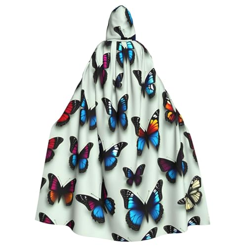 Schmetterling und Cello-Druck, Uni, Erwachsene, Kapuzenumhang mit Fliege, übergroßes Halloween-Kostüm, Umhang, Rollenspiel Schmetterling und Cello-Druck, Uni, Erwachsene, Kapuzenumhang mit Fliege, übergroßes Halloween-Kostüm, Umhang, Rollenspiel von BREAUX