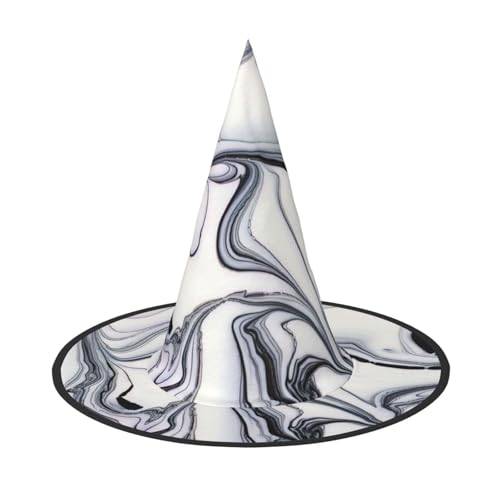 Schwarz-weiße Farbe, gemischter Druck, Halloween-Hexen- und Zaubererhut, Hexenkostüm für Themendekoration, Halloween-Party von BREAUX