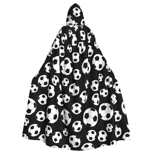 Schwarzer Fußball-Umhang mit Kapuze, Uni, für Erwachsene, mit Fliege, übergroßes Halloween-Kostüm, Umhang, Rollenspiel Schwarzer Fußball-Umhang mit Kapuze, Uni, für Erwachsene, mit Fliege, übergroßes Halloween-Kostüm, Umhang, Rollenspiel von BREAUX