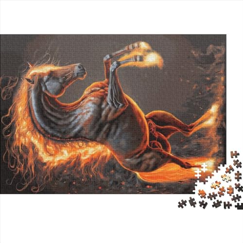Schwarzes Pferd, Puzzlegröße, Teile für Erwachsene, Puzzle, Lernspiele, 1000 Teile (75 x 50 cm) von BREAUX