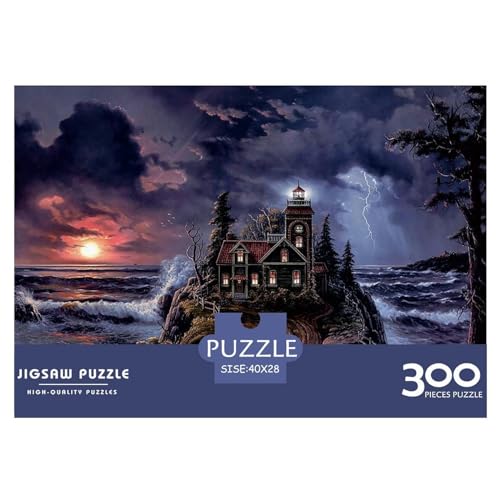Stormy Night Gifts 300-teiliges Puzzle für Erwachsene – Holzpuzzles – Entspannungspuzzlespiele – Denksport-Puzzle 300 Teile (40 x 28 cm) von BREAUX