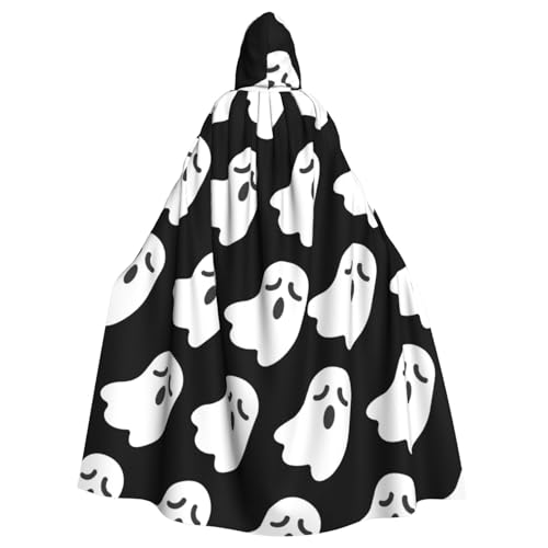 Süßer weißer Geister-Halloween-Muster, Uni, Erwachsene, Kapuzenumhang mit Fliege, übergroßes Halloween-Kostüm, Umhang, Rollenspiel Süßer weißer Geister-Halloween-Muster, Uni, Erwachsene, Kapuzenumhang mit Fliege, übergroßes Halloween-Kostüm, Umhang, Rollenspiel von BREAUX
