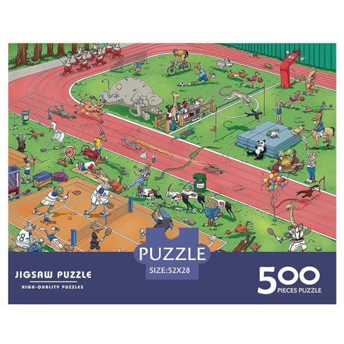 Tierspiele Geschenke 500-teiliges Puzzle für Erwachsene – Holzpuzzles – Entspannungspuzzlespiele – Denksport-Puzzle 500 Teile (52 x 38 cm) von BREAUX