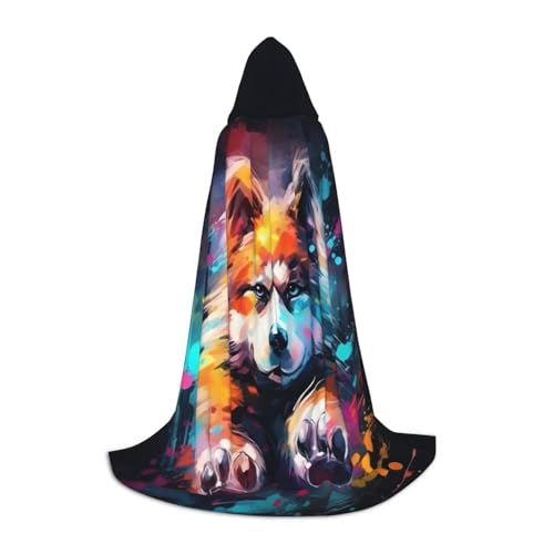 Umhang mit Kapuze für Herren und Damen, mit Pfotenabdruck, stilvoller und vielseitiger Kapuzenponcho für alle Jahreszeiten von BREAUX