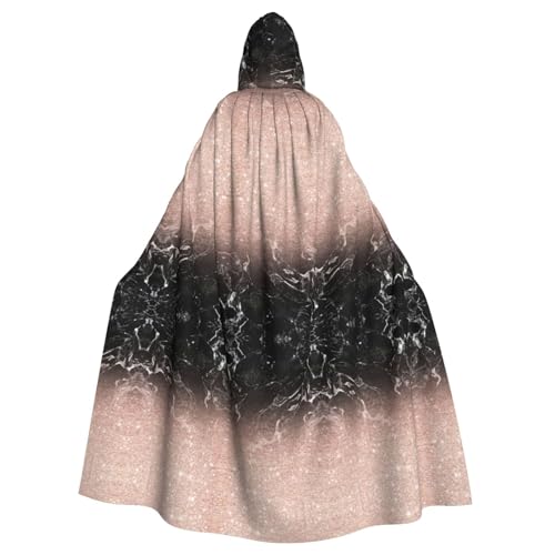 Umhang mit Kapuze und Fliege, Marmor-Farbe, rotgoldener Druck, Uni, für Erwachsene, übergroßes Halloween-Kostüm, Rollenspiel von BREAUX